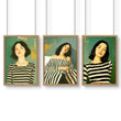 Art Print For Living Room | Set of 3 Boho Women Wall art Prints