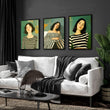 Art Print For Living Room | Set of 3 Boho Women Wall art Prints