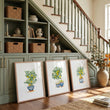 Art wall art Green Lemon Tree Watercolour | French Country Mediterranean Wall Art displayed on a wall in a styled room — view 2