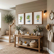 Art wall art Green Lemon Tree Watercolour | French Country Mediterranean Wall Art displayed on a wall in a styled room — view 8