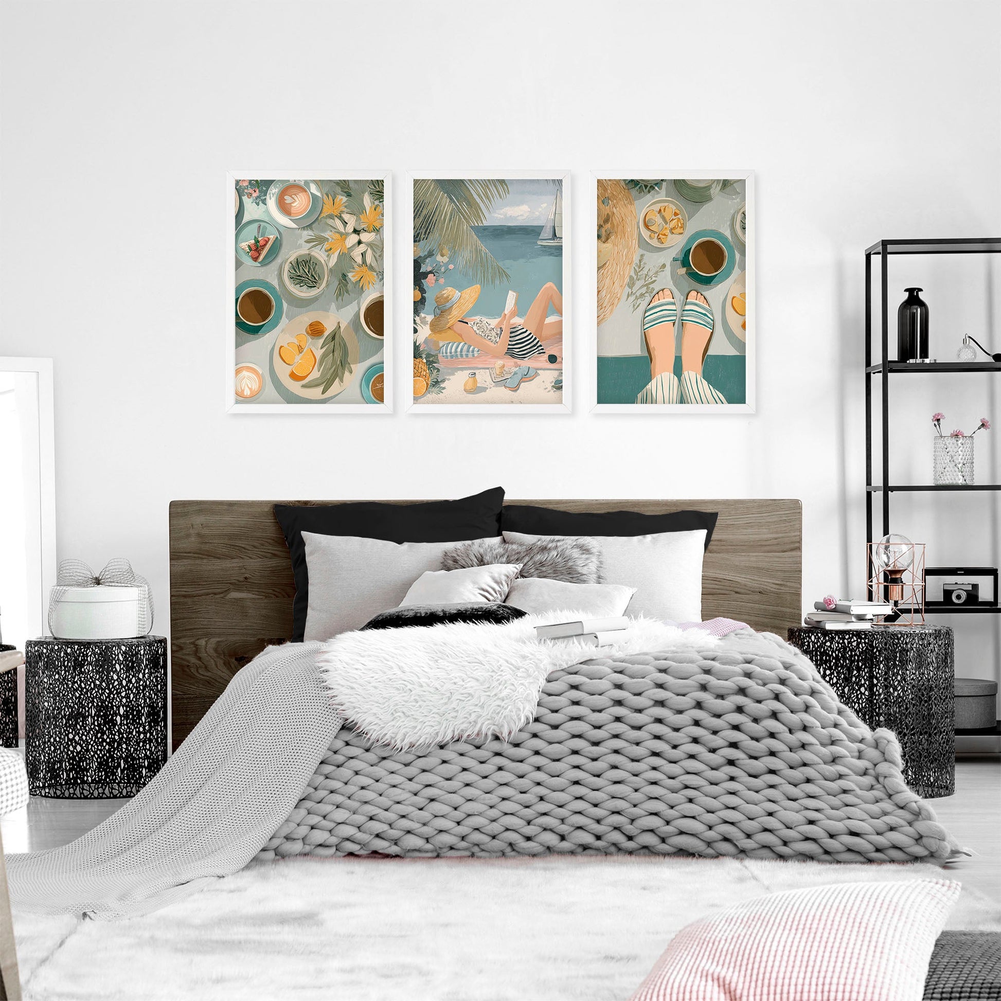 Art Print With Frame | Set of 3 Italian Lifestyle Wall art Prints