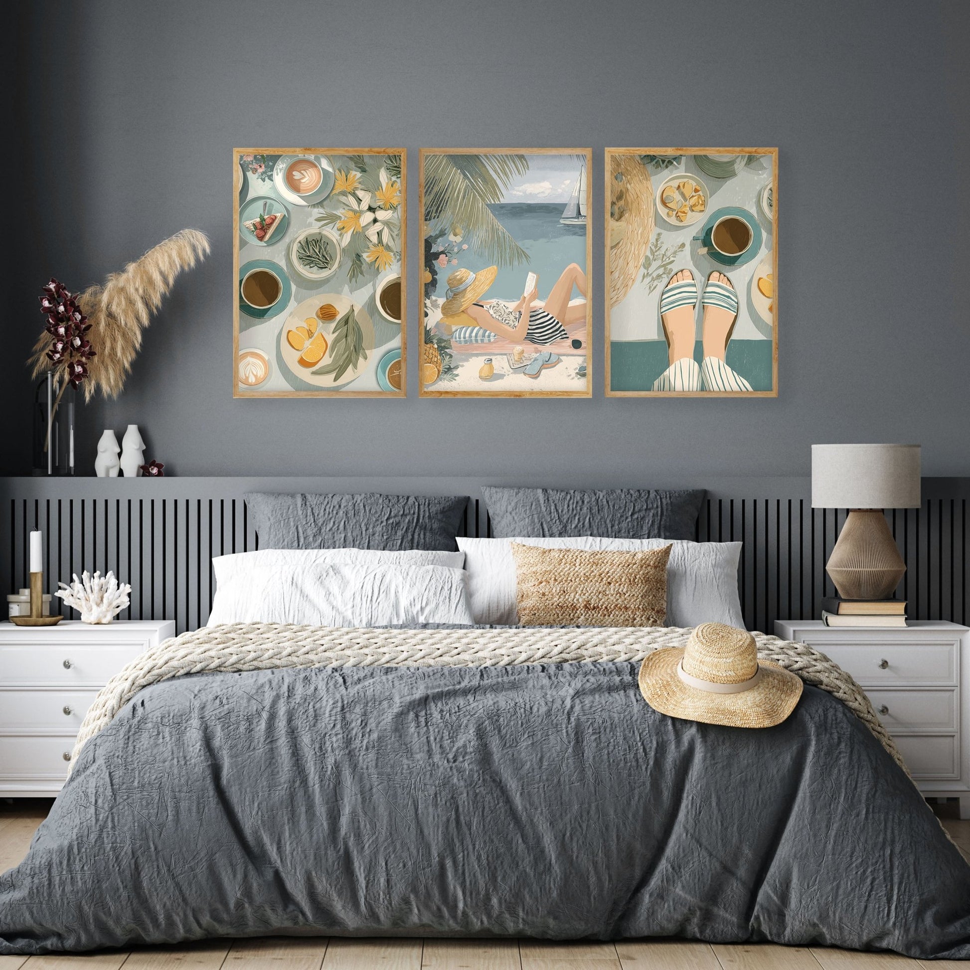 Art Print With Frame | Set of 3 Italian Lifestyle Wall art Prints