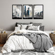 Art Prints Contemporary | Set of 3 Urban Skyscrapers Wall art Prints