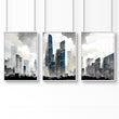 Art Prints Contemporary | Set of 3 Urban Skyscrapers Wall art Prints