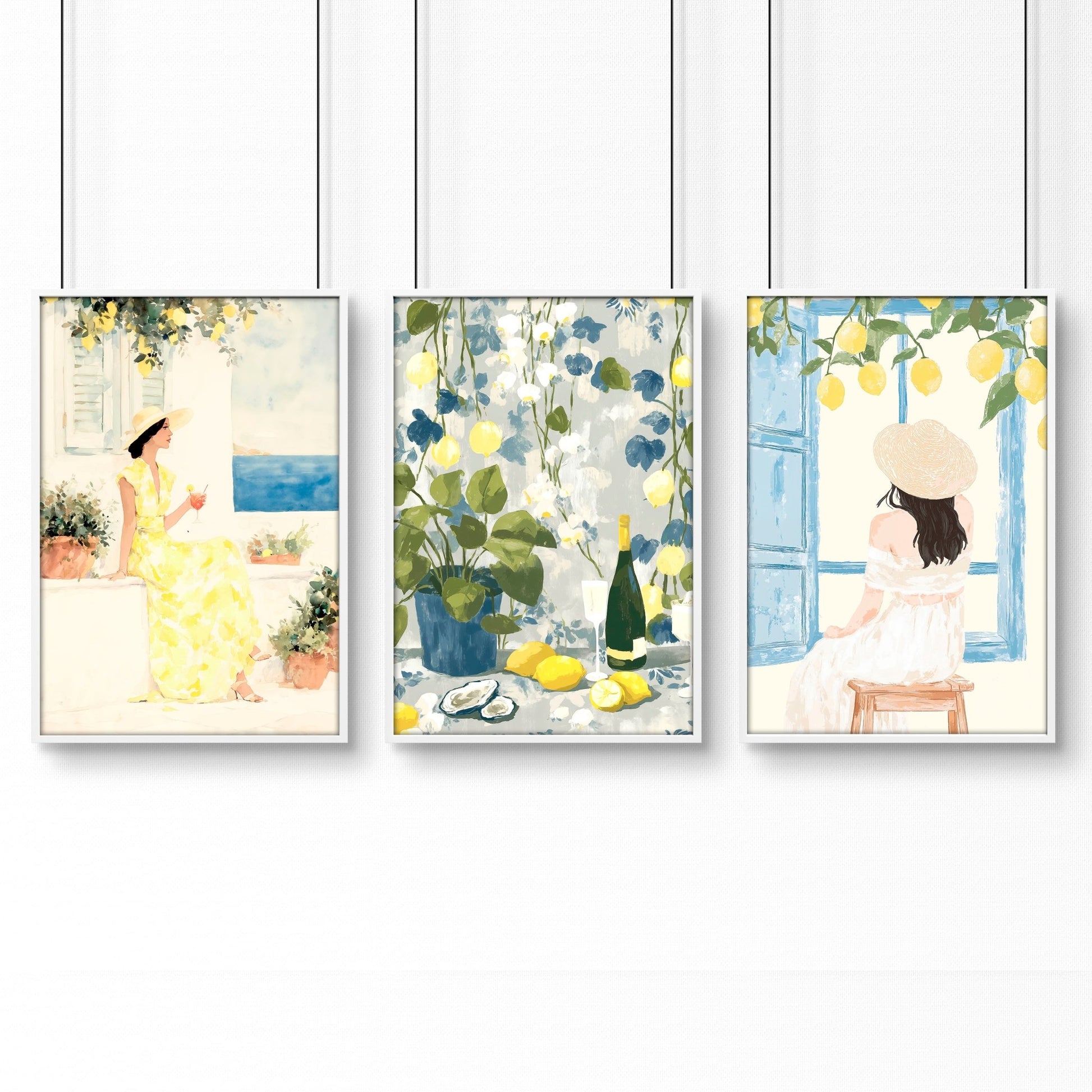 Art Prints In Frames | Set of 3 Italian Lifestyle Wall art Prints