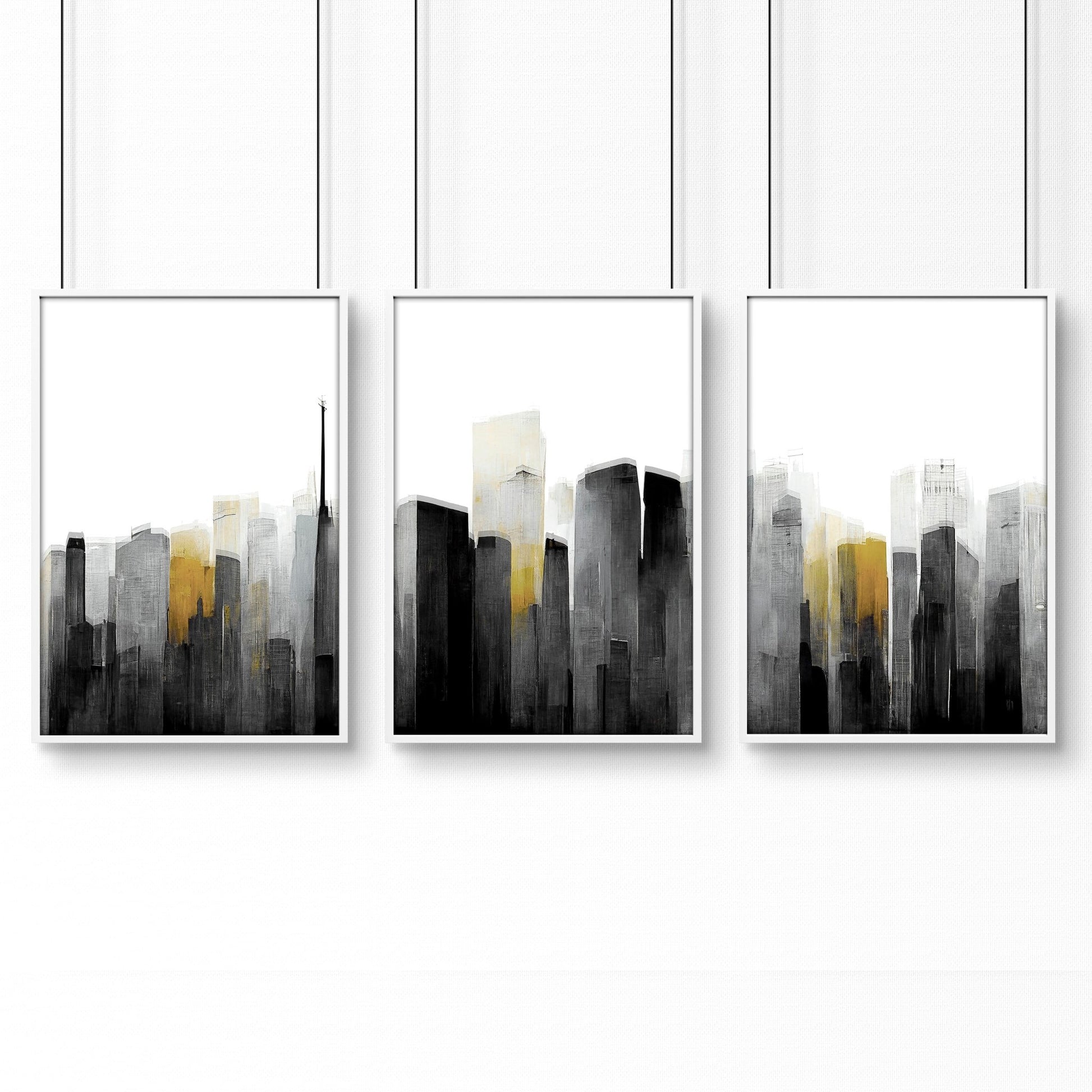 Art Prints Large | Set of 3 Urban Skyscrapers Wall art Prints