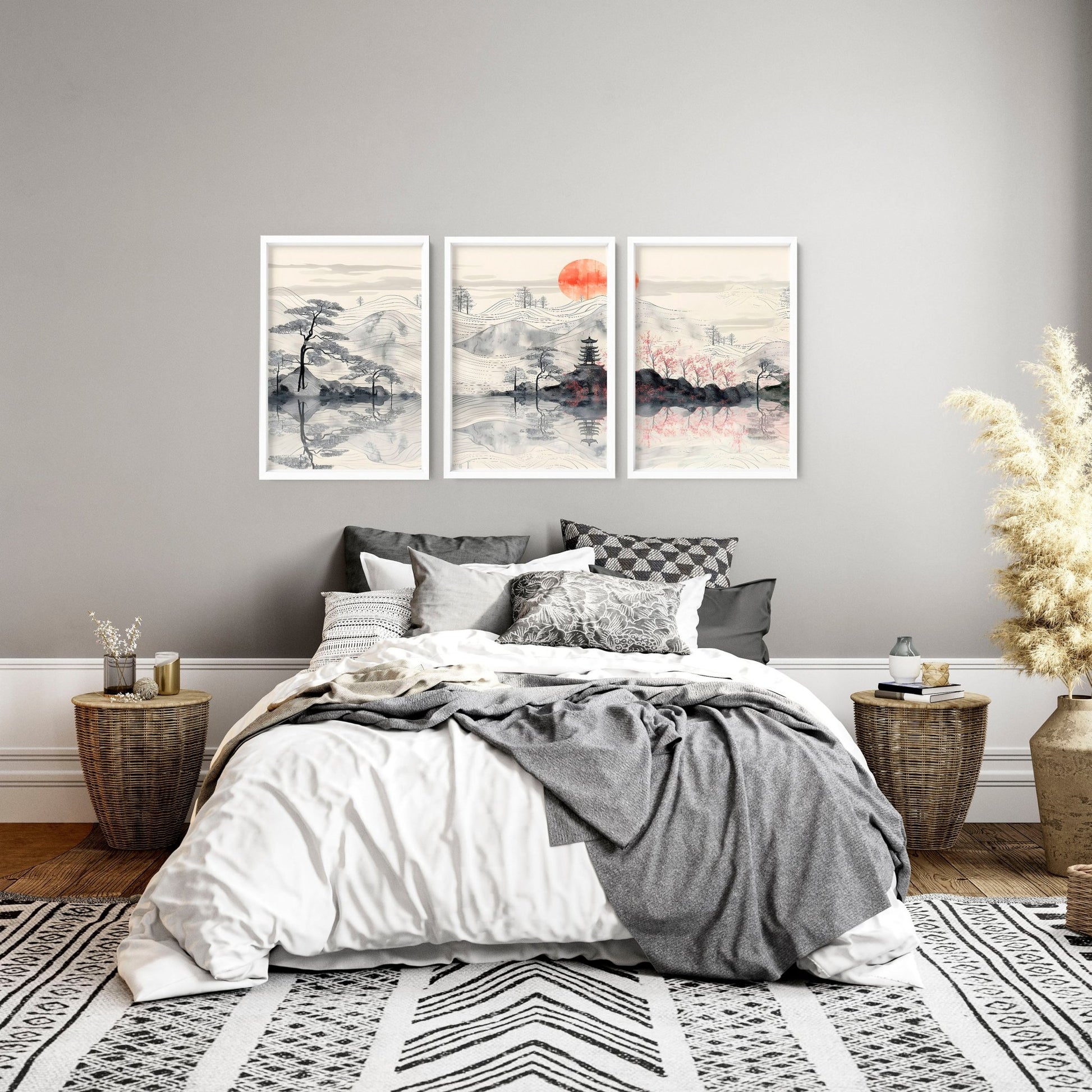 Art Walls Bedroom | Set of 3 wall art prints