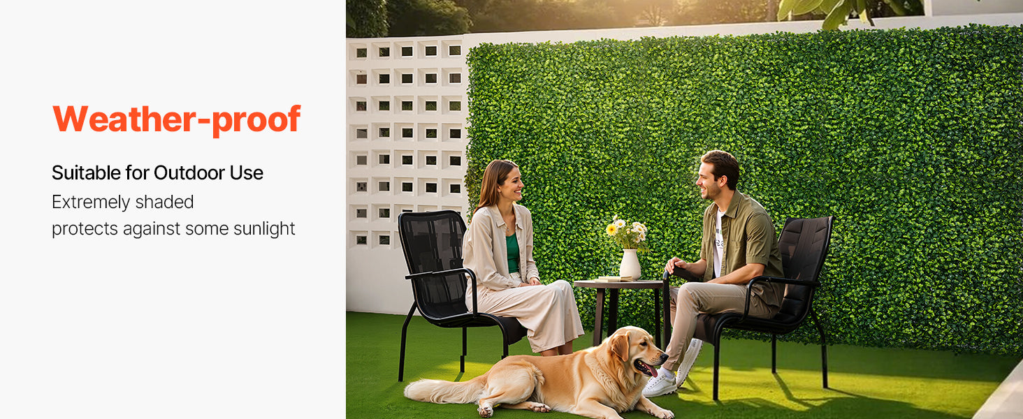 VEVOR Artificial Grass Wall Panels 40/60 x 120in Milan Grass Greenery Boxwood Panel for Outdoor Decor Hedge Screen for Garden