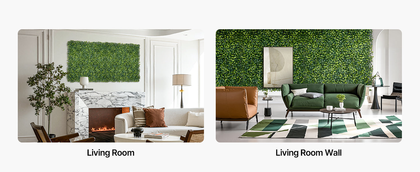 VEVOR Artificial Grass Wall Panels 40/60 x 120in Milan Grass Greenery Boxwood Panel for Outdoor Decor Hedge Screen for Garden