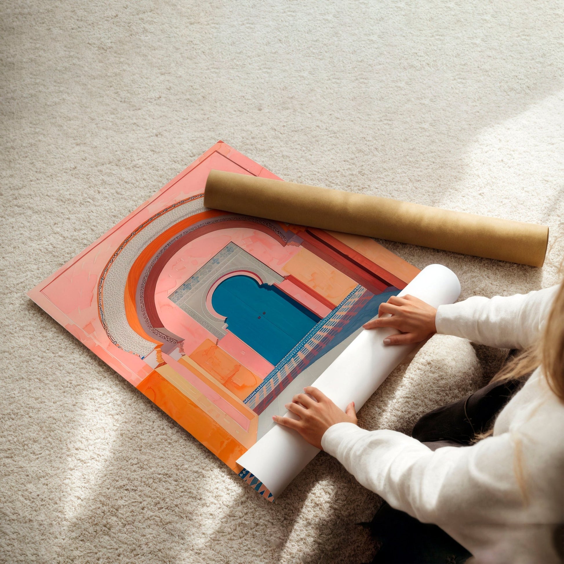 Artwork For Home Office | Set of 3 Moroccan Inspired Wall art Prints