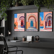 Artwork For Home Office | Set of 3 Moroccan Inspired Wall art Prints