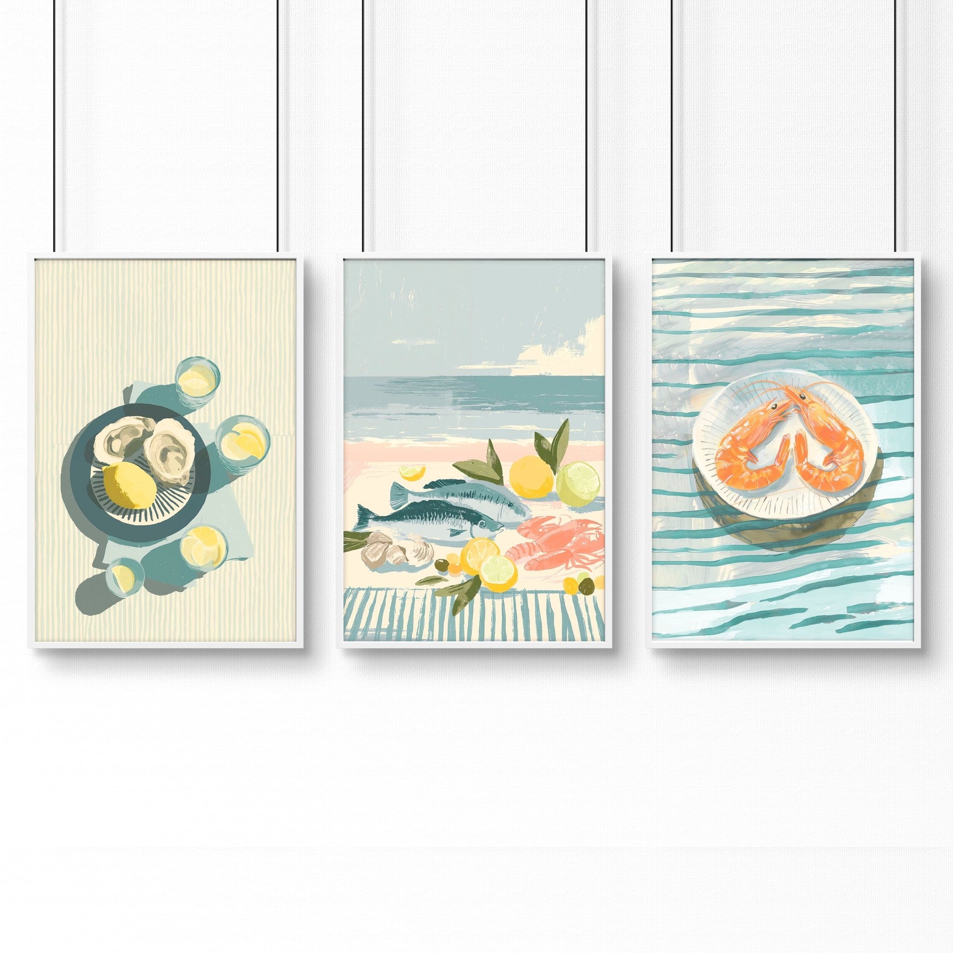 Artwork For Kitchen Wall | Set of 3 Italian Lifestyle Wall art Prints