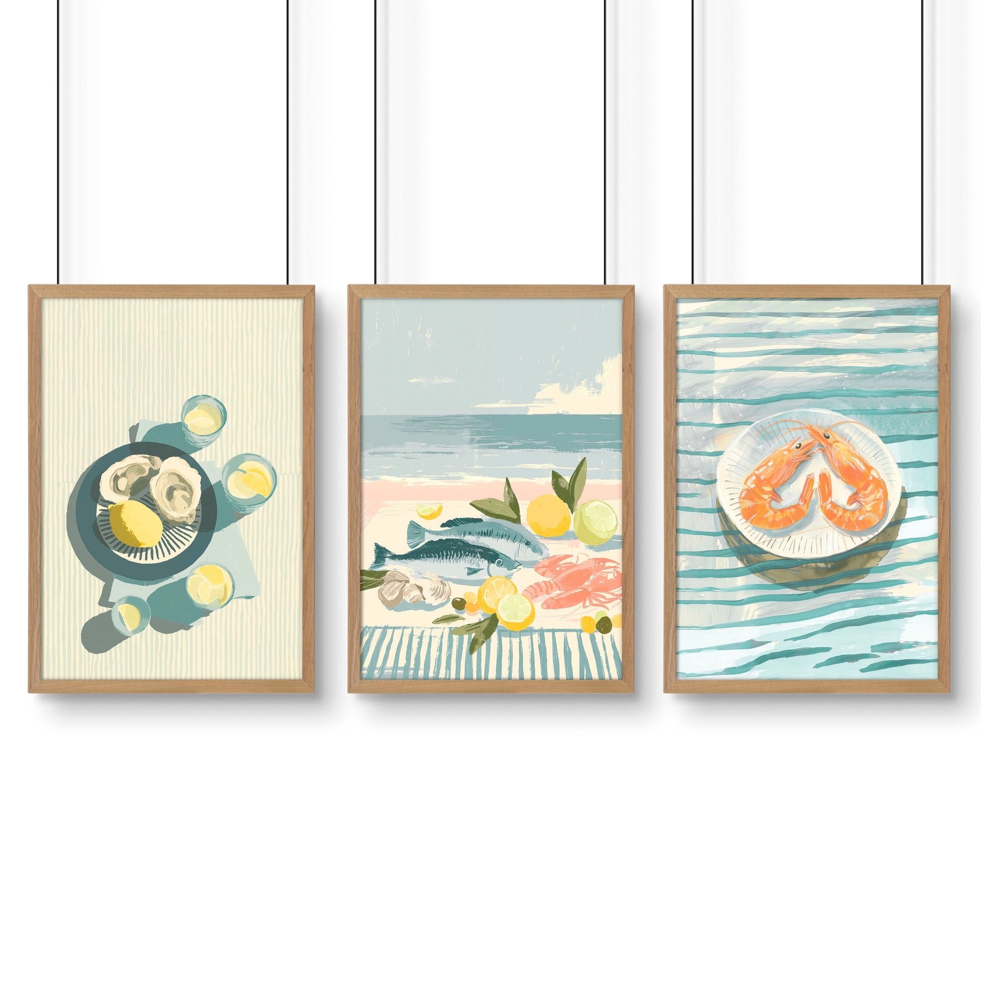 Artwork For Kitchen Wall | Set of 3 Italian Lifestyle Wall art Prints