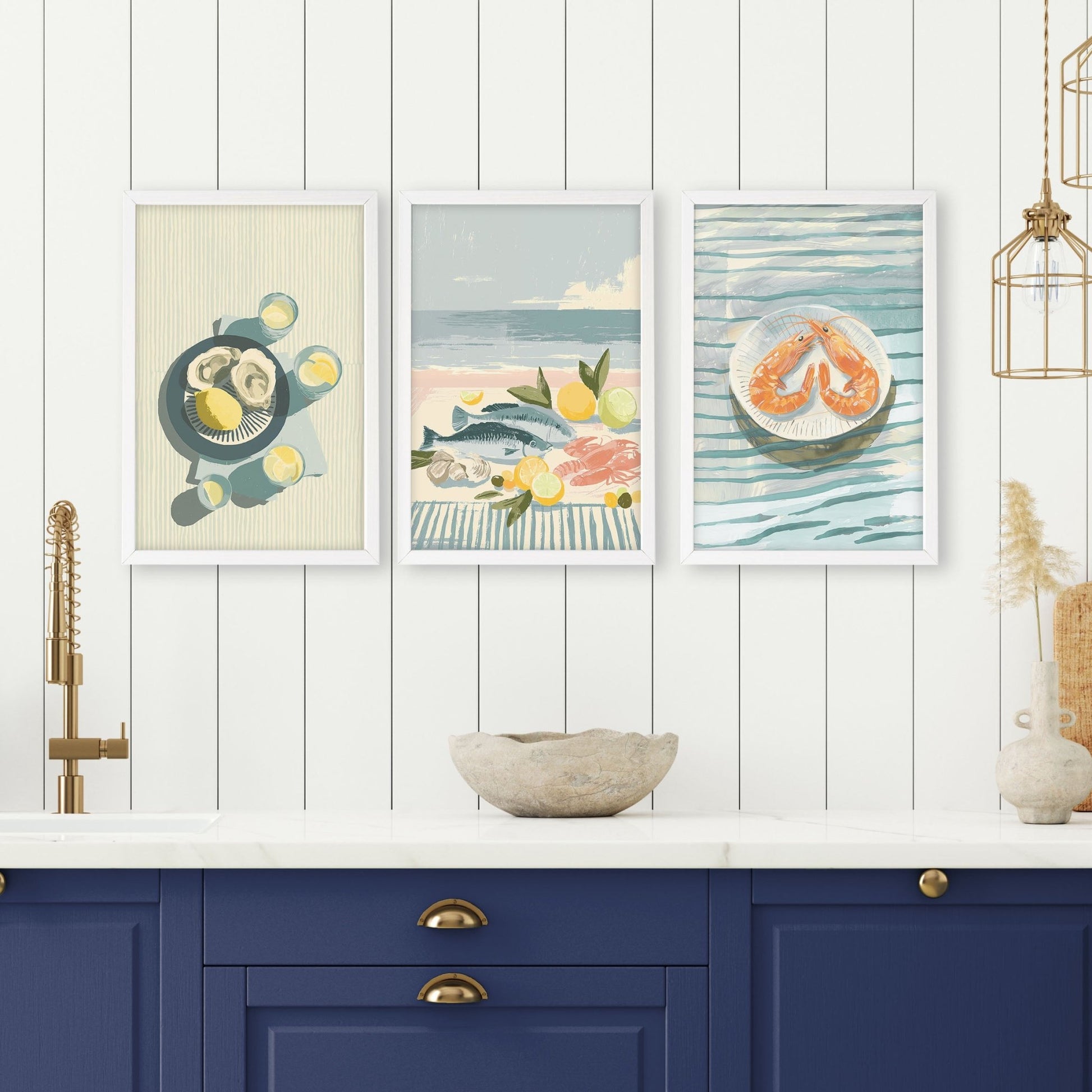 Artwork For Kitchen Wall | Set of 3 Italian Lifestyle Wall art Prints