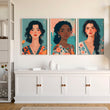 Artwork For Living Room Walls | Set of 3 Boho Women Wall art Prints