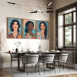 Artwork For Living Room Walls | Set of 3 Boho Women Wall art Prints