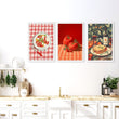 Artwork For The Kitchen Wall | Set of 3 Italian Lifestyle Wall art Prints