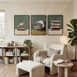 Artwork for the Living Room Bohemian Books & Reading Nook wall art displayed on a wall in a styled room — view 6