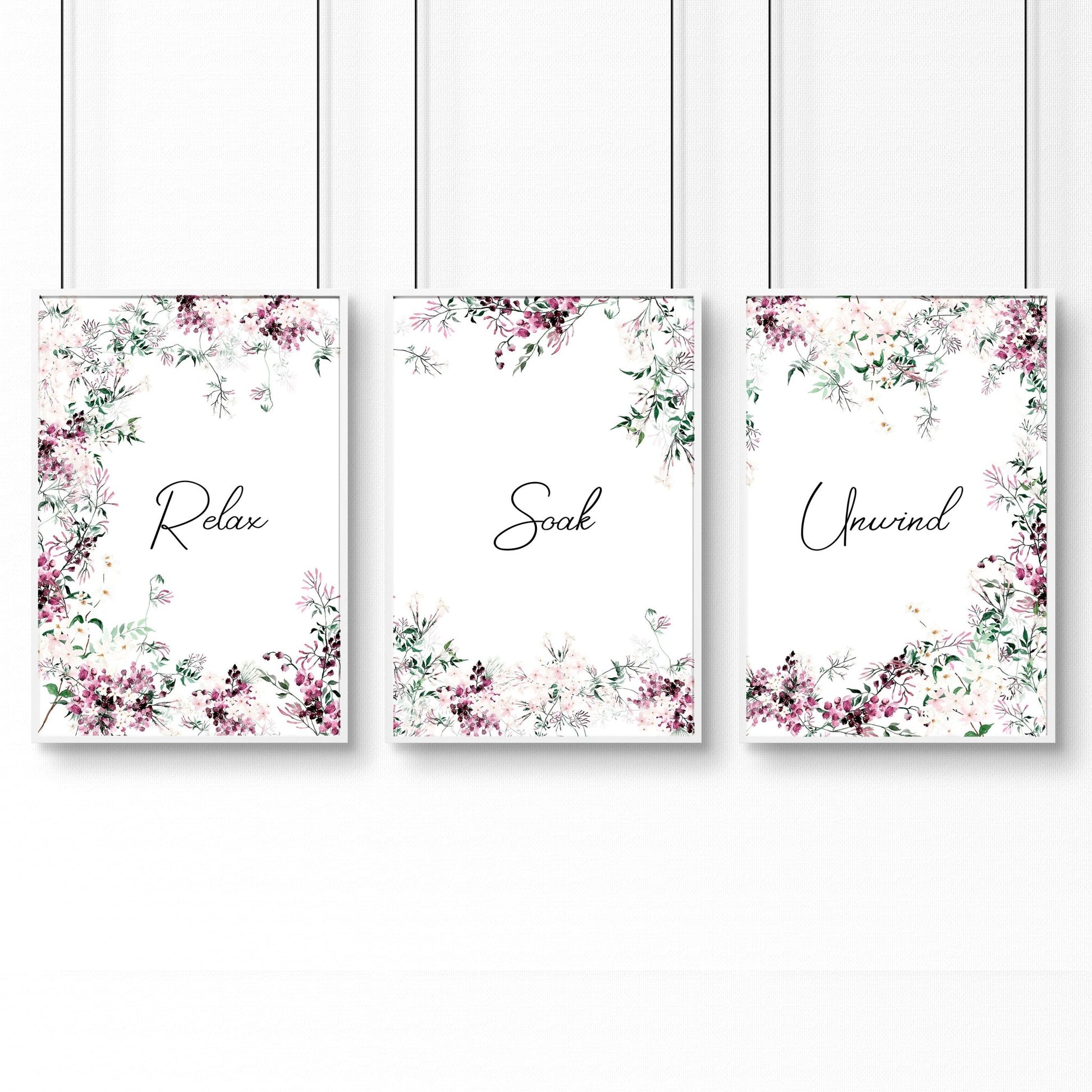 Artwork In Bathroom | Set of 3 wall art prints