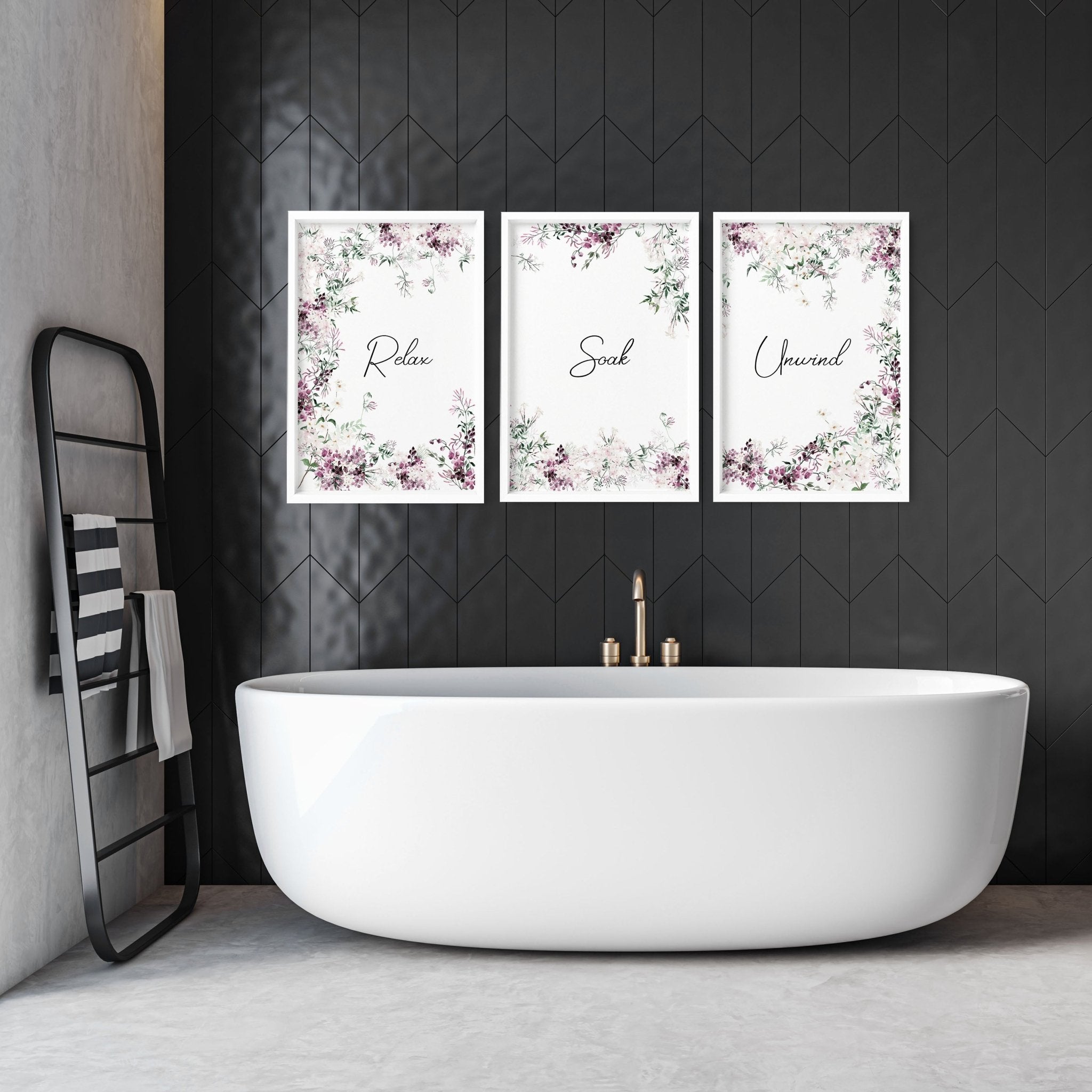 Artwork In Bathroom | Set of 3 wall art prints