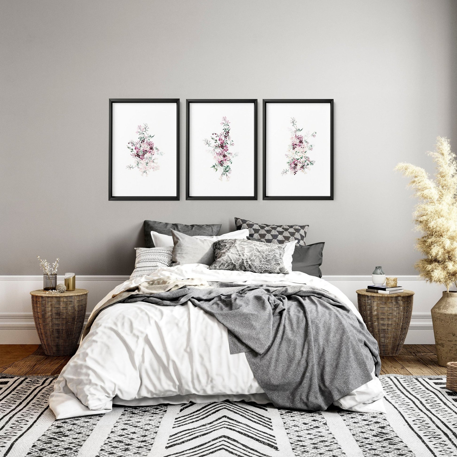 Artwork In Bedroom | Set of 3 wall art prints