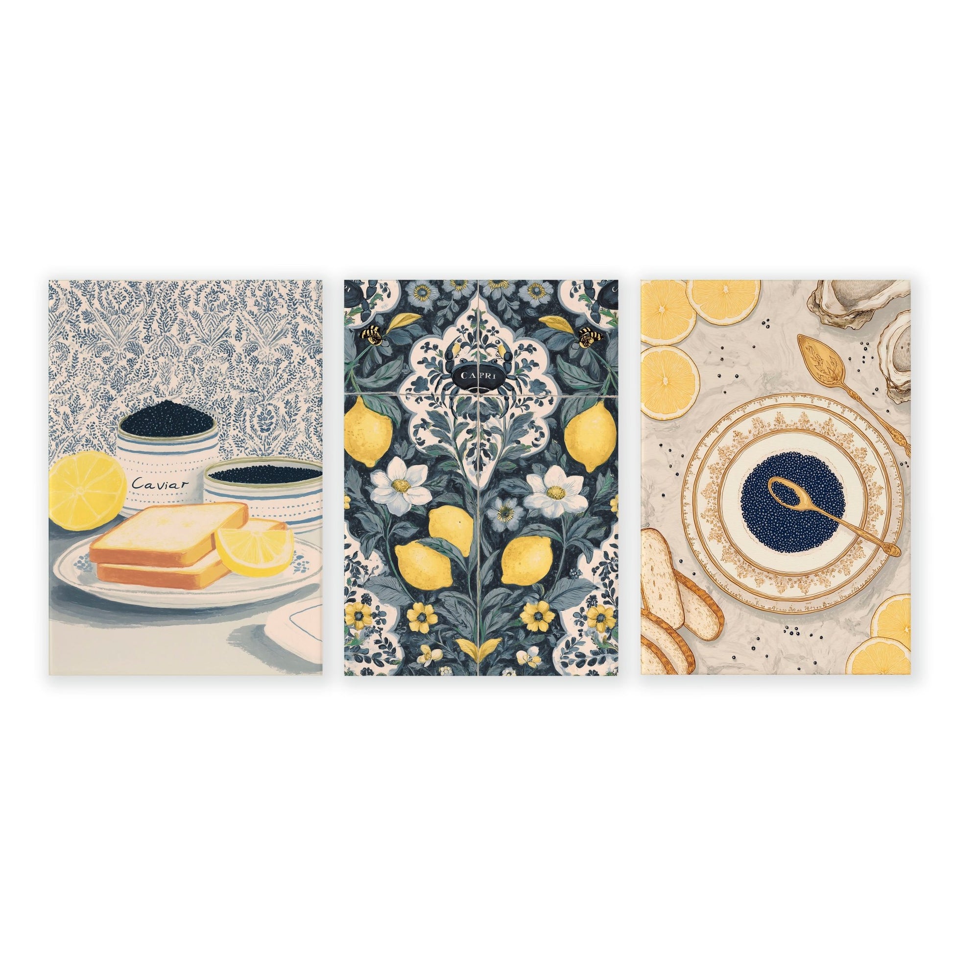 Artwork In Kitchen | Set of 3 Italian Lifestyle Wall art Prints