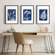 Artwork Nature Cyanotype Botanical Indigo wall art displayed on a wall in a styled room — view 5