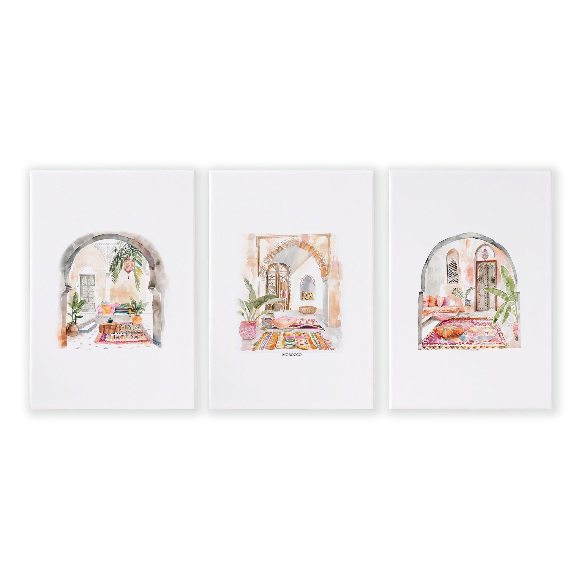 Artwork With Frame | Set of 3 Moroccan Inspired Wall art Prints