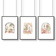 Artwork With Frame | Set of 3 Moroccan Inspired Wall art Prints