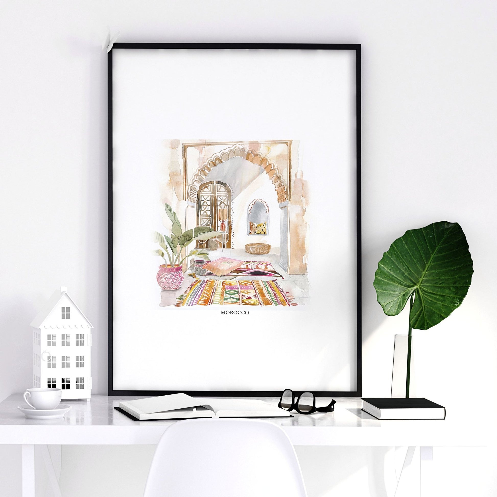 Artwork With Frame | Set of 3 Moroccan Inspired Wall art Prints