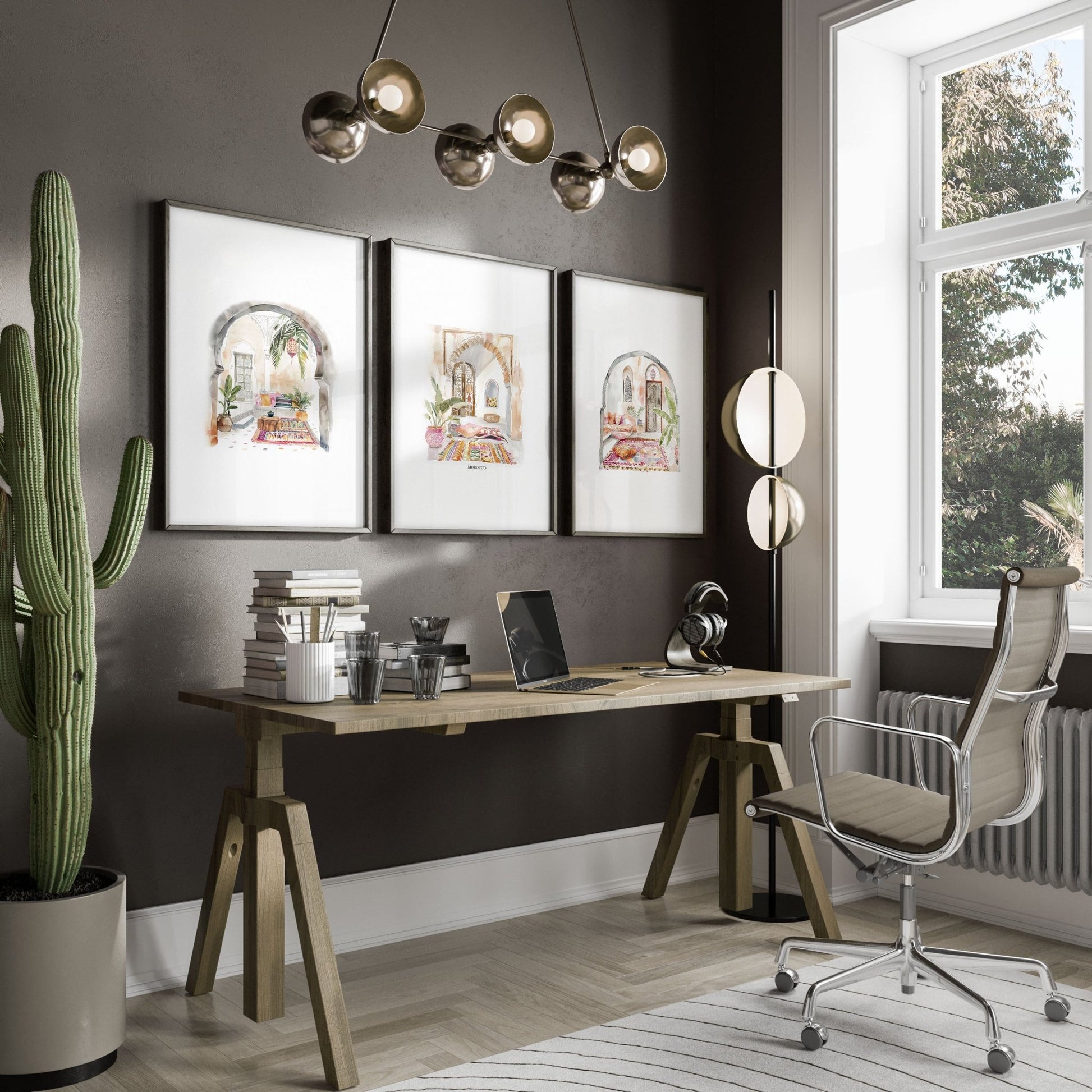 Artwork With Frame | Set of 3 Moroccan Inspired Wall art Prints