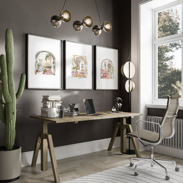 Artwork With Frame | Set of 3 Moroccan Inspired Wall art Prints