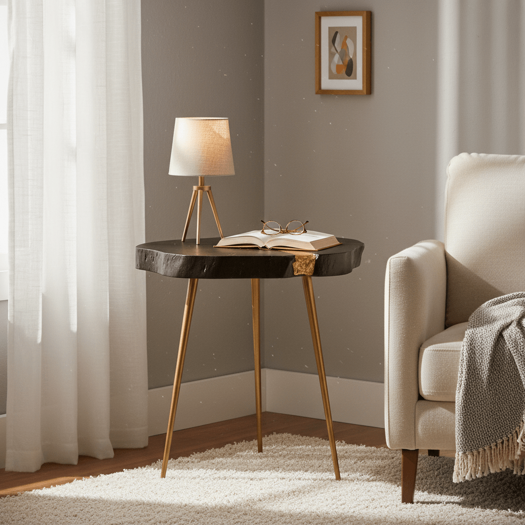 Asamra Black Side Table