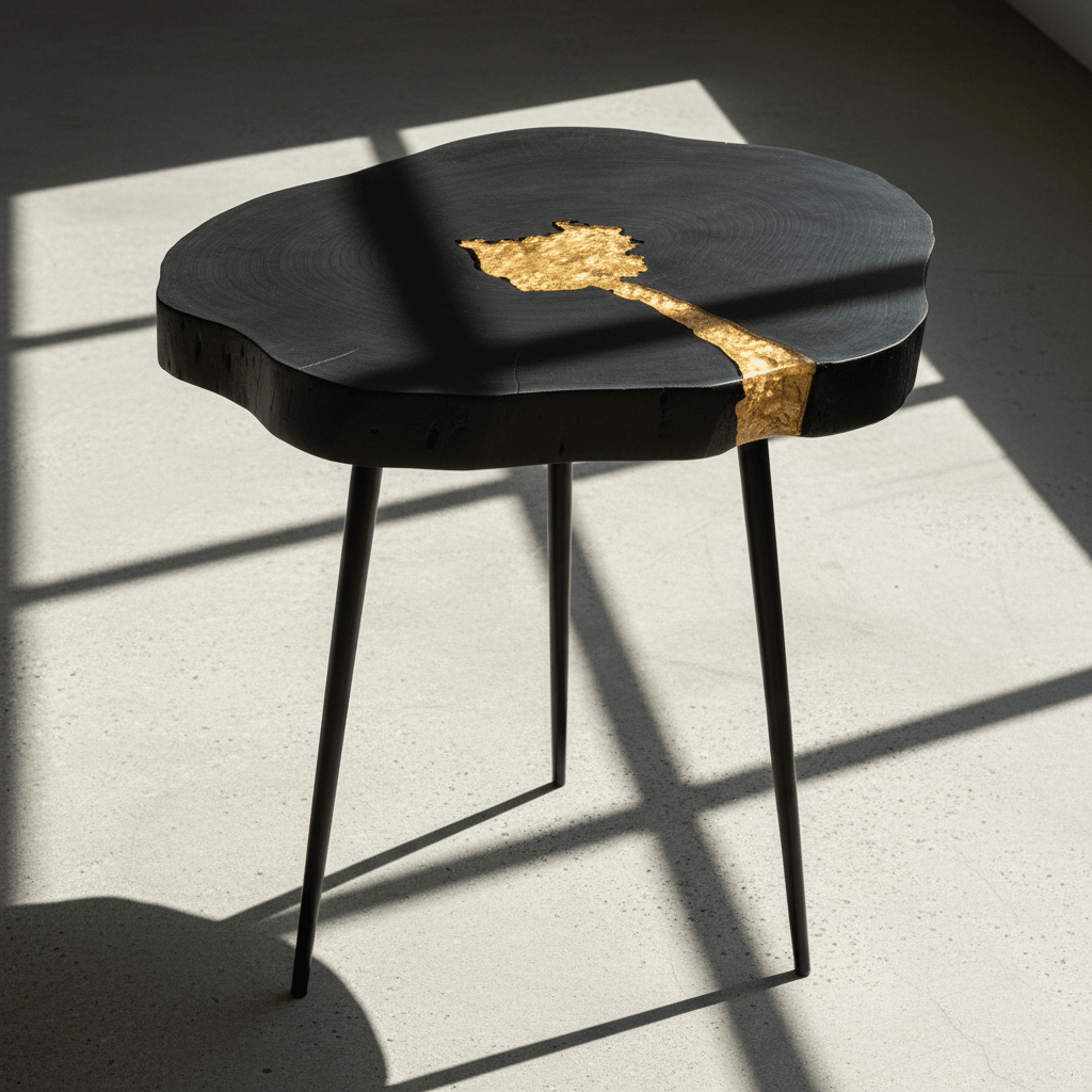 Asamra Black Side Table