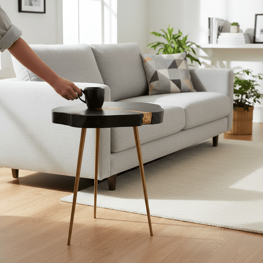 Asamra Black Side Table