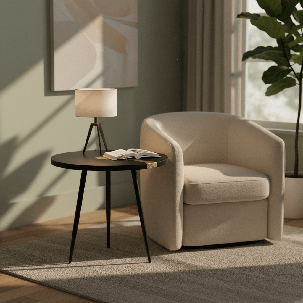 Asamra Black Side Table
