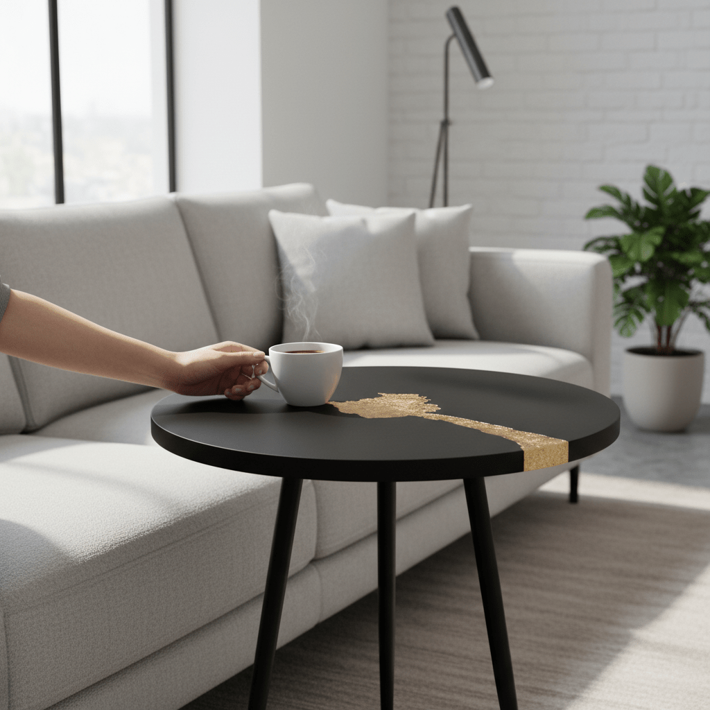 Asamra Black Side Table