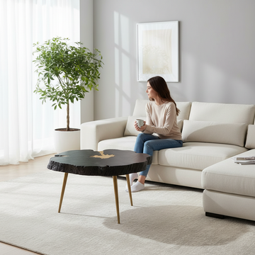 Asamra Black And Gold Coffee Table