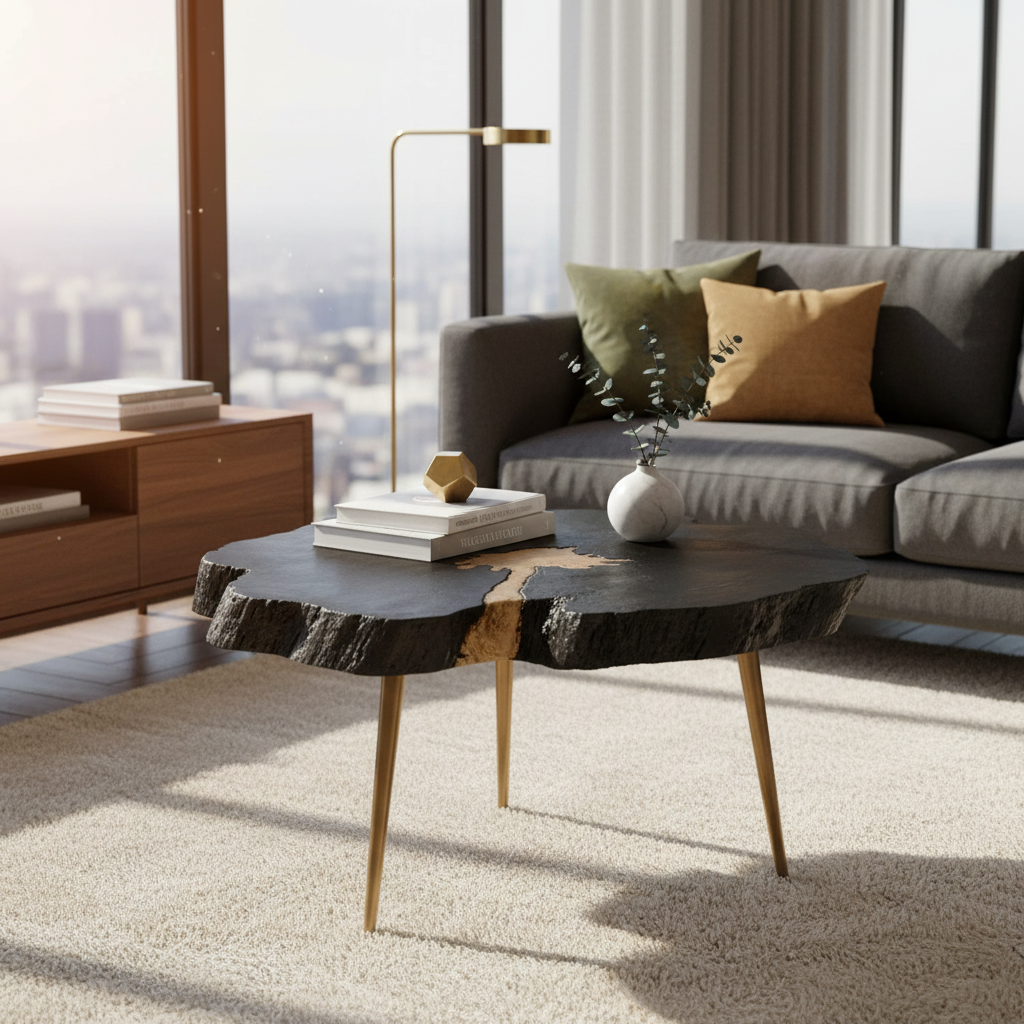 Asamra Black And Gold Coffee Table