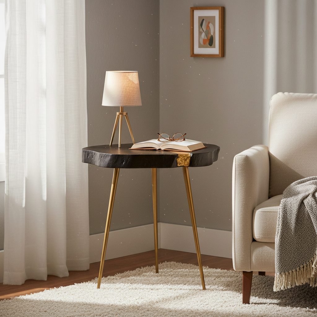 Asamra Black Side Table
