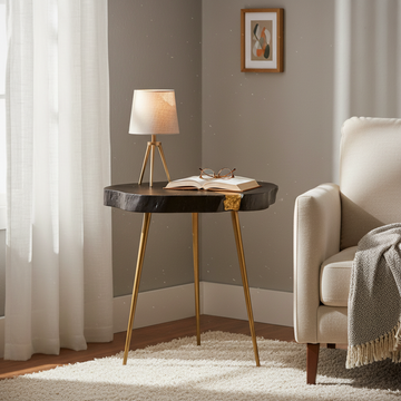 Asamra Black Side Table