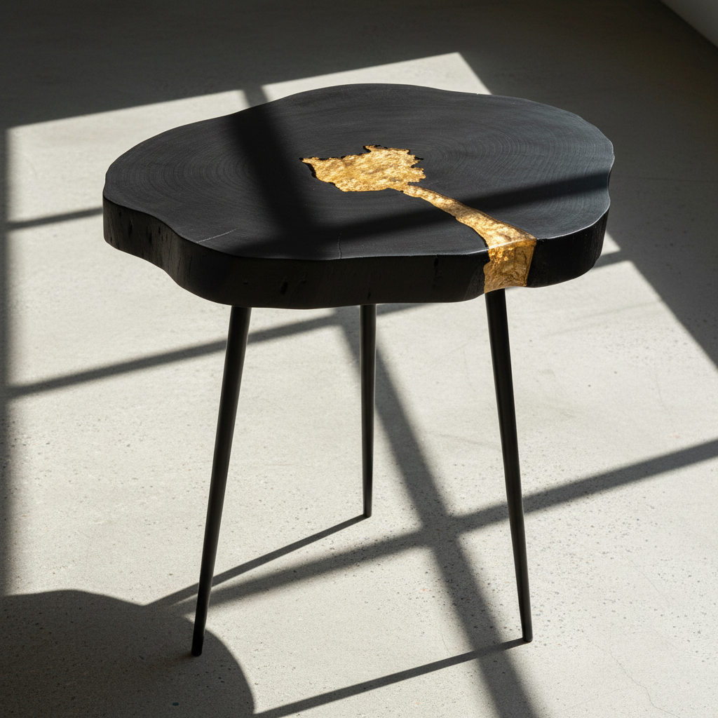 Asamra Black Side Table