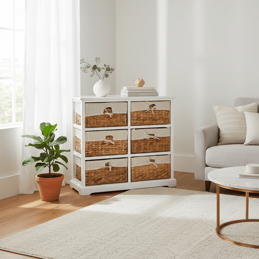 Ashby 6 Seagrass Drawer Chest.