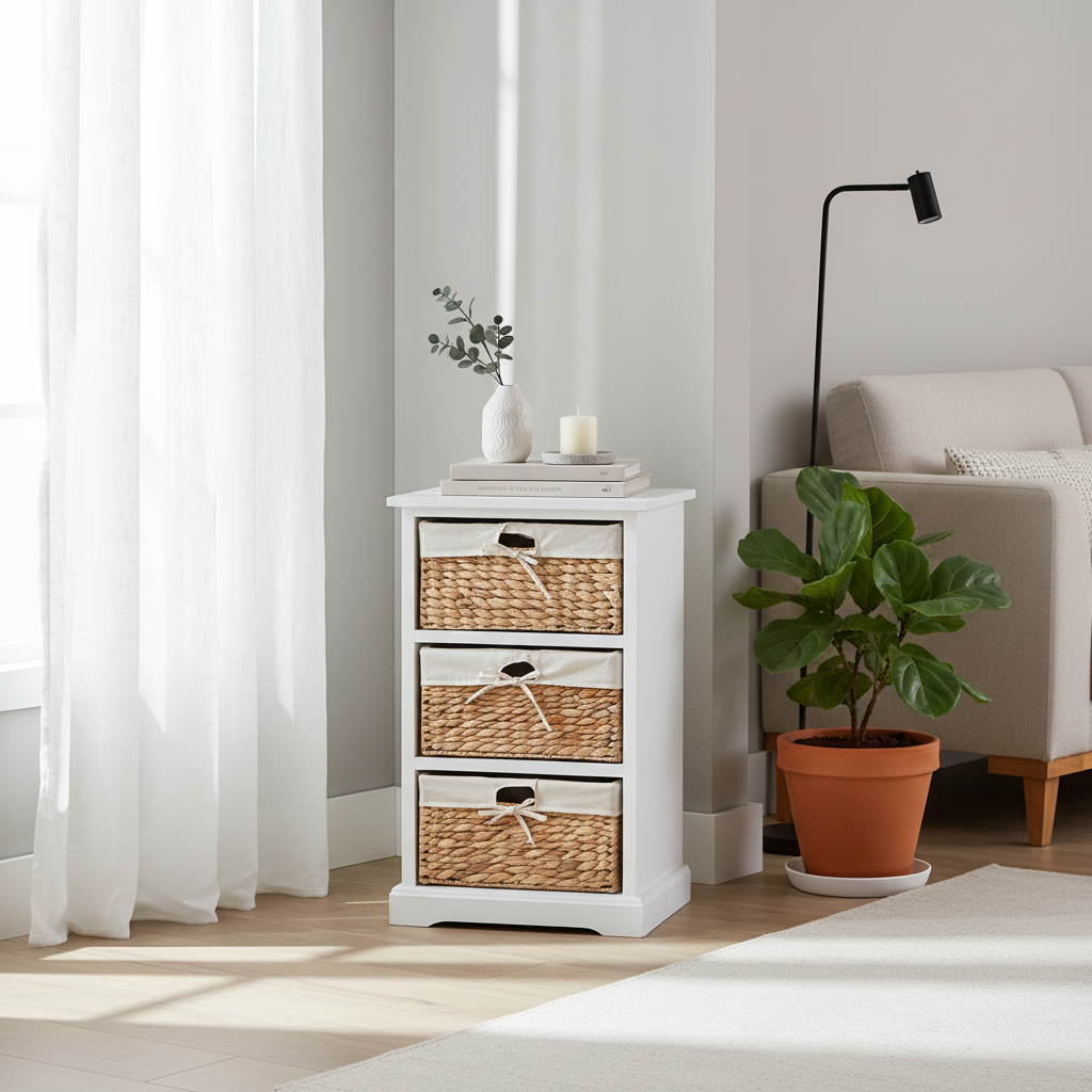 Ashby 3 Seagrass Drawer Chest.