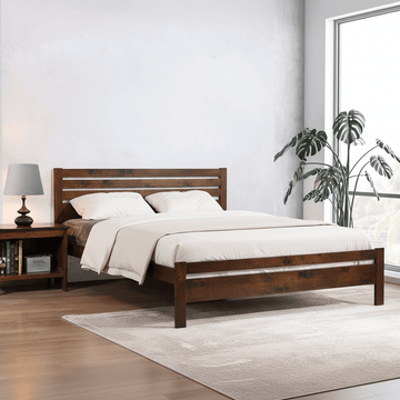 Astley Double Bed Solid Hardwood Antique Oak