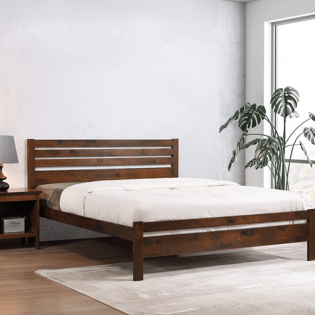 Astley King Size Bed Solid Hardwood Antique Oak