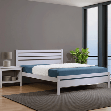 Astley King Size Bed Solid Hardwood Grey