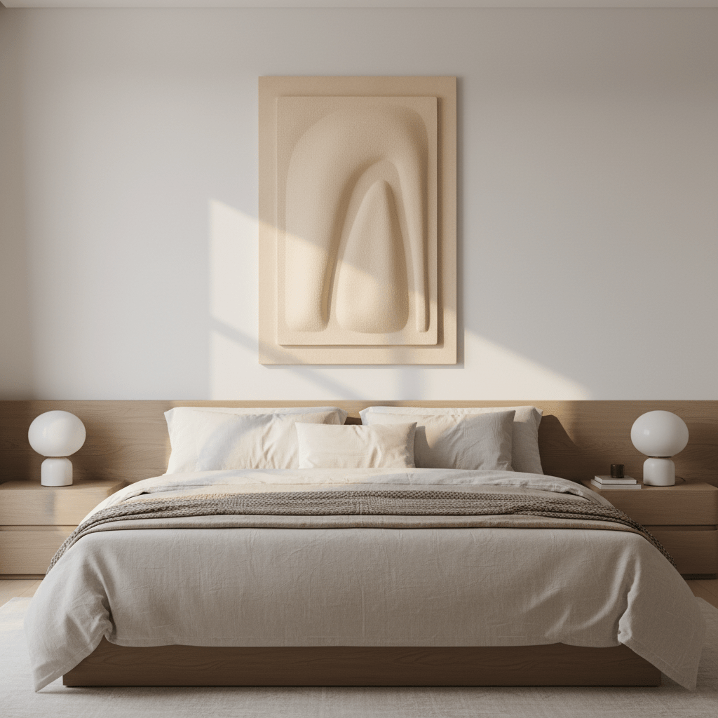 Astratto 3D Cream Wall Art