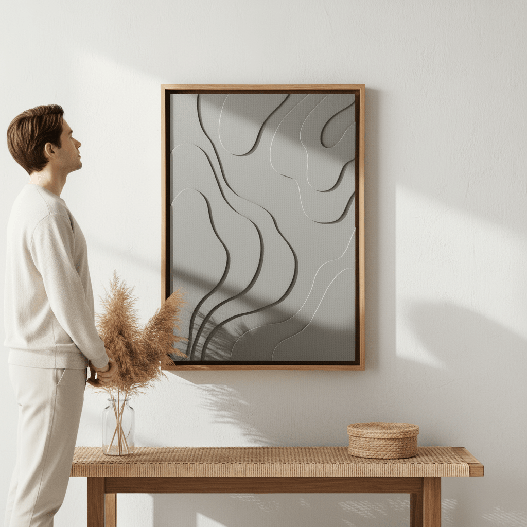 Astratto 3D Effect Green Wall Art