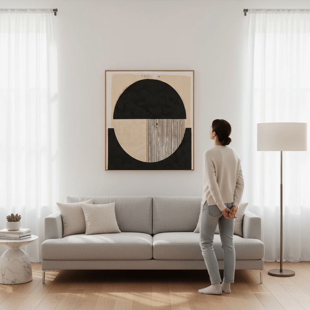 Astratto Black and Cream Wall Art